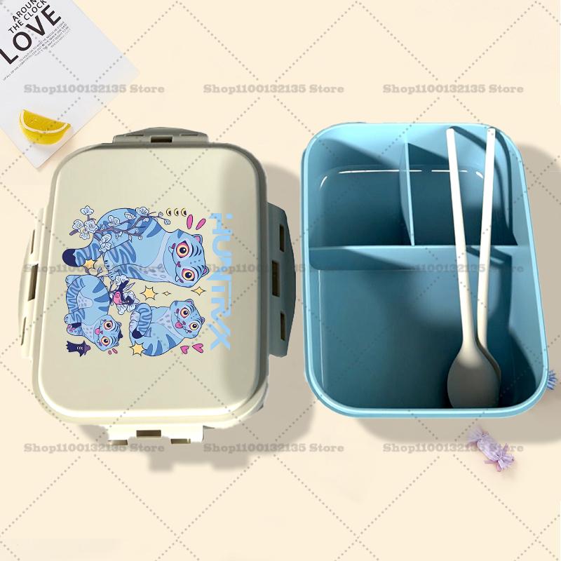 Kpop Demon Hunter Bento Lunch Box Kawaii Girl Portable Bento Boxs Student Hermetic Food Crisper Single Layer Capacity Kids Gift