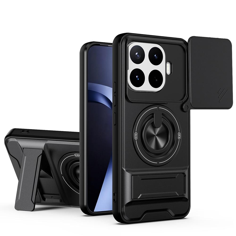 KEYSION Магнитный чехол для телефона Xiaomi 17T 17T Pro 5G с защитой шторки камеры, вертикальной подставкой, кольцом 360°, противоударной задней крышкой