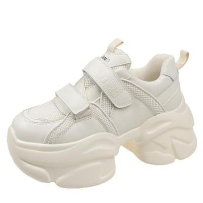 Модные женские босоножки на толстой платформе с полыми высокими каблуками, сетчатые гладиаторские тапочки, женские модные летние пляжные кожаные кроссовки 7 см