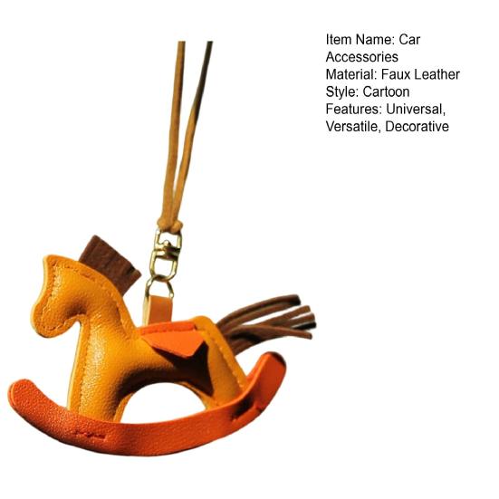 Yousheng Cute Pony Pendant Car Rearview Mirror Charm Elegant Faux Leather Hanging Ornament for Car Interior Decor Horse Lover Gift