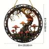 Wonderland Mushroom Tree Family Pendant for Wall, Porch, and Bedroom. A Colorful Home Decor Gift.