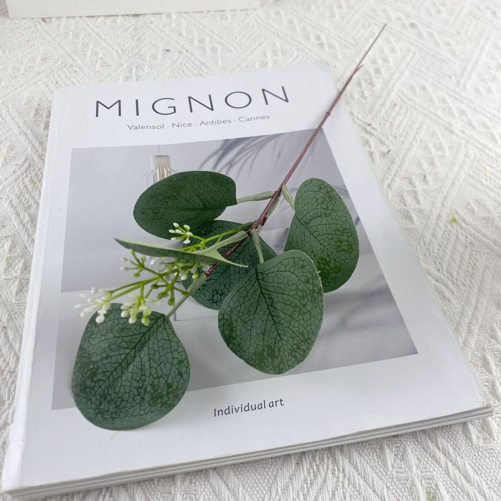 10pcs Direct Sales Simulated Eucalyptus Leaf Wedding Money Leaf Dining Table Flower Arrangement Artificial Eucalyptus Leaf Single Decorative