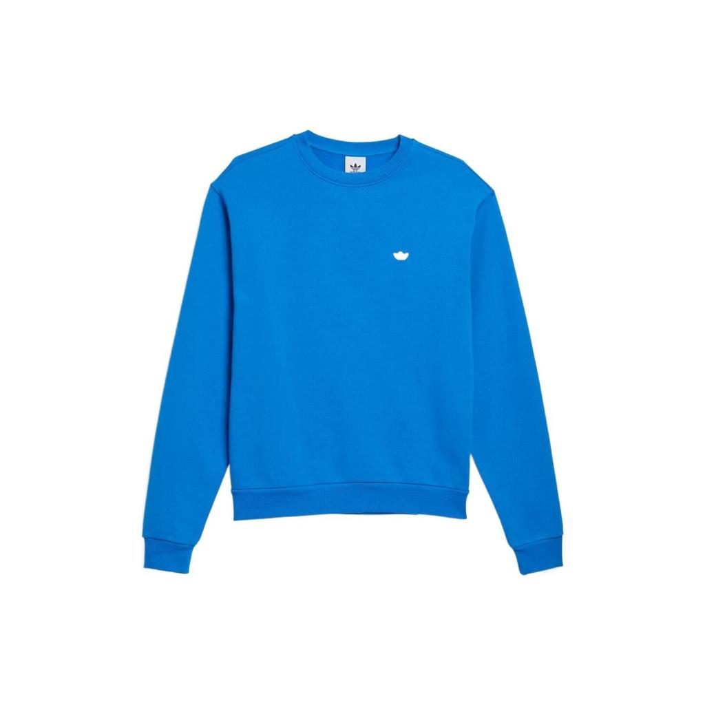 Adidas Оригинальный свитшот с круглым вырезом и вышитым логотипом в виде трилистника, свитшот унисекс, синий HK9869