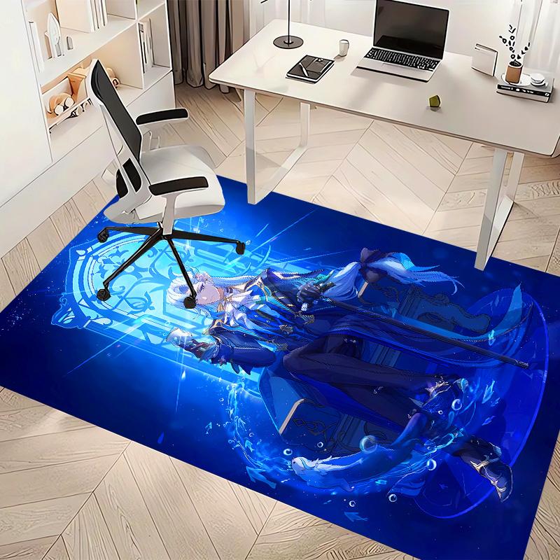 Genshin Impact Navelette Printed Absorbent Washable Carpet, Non-Slip Bathroom Mats, Kitchen Rugs, Yoga Mat,Living Room Entrance, Camping Picnic Rugs
