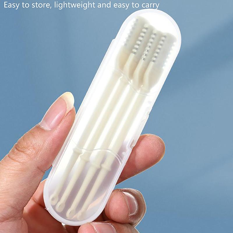 1/2/3/4 шт. моющийся триммер для волос с двойной головкой, триммер для волос в носу, ложка для ушей, вращающийся на 360° нож для волос в носу, триммер из нержавеющей стали