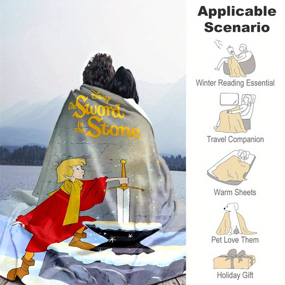 1pc, The Sword In The Stone Blanket Cute Home Decor Gift, Soft Throw Blanket, Living Room, Travel, Camping