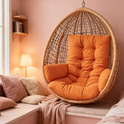 Водонепроницаемая подушка для кресла-яйца, утолщенная подушка для подвесного кресла-корзины для патио, подушка для кресла-яйца с подлокотниками для помещения и улицы, кресло-качалка-корзина