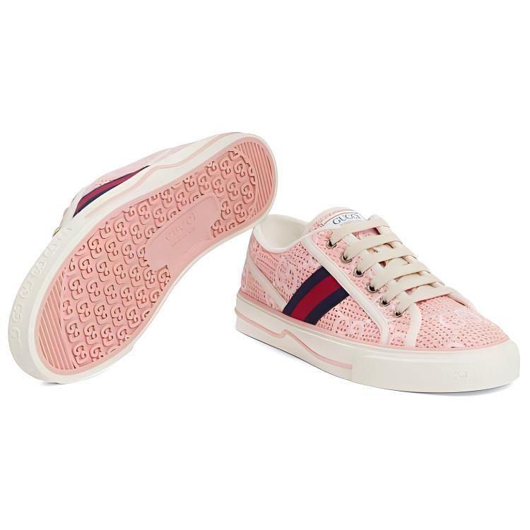 Gucci Стильные скейтбордические кроссовки женские розовые 742022 FABQS 5949