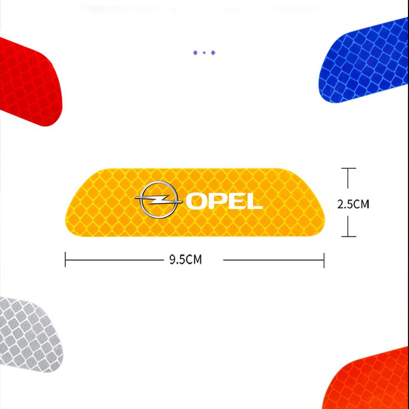 4Pcs Car Door Sticker Safety Warning Reflective Mark For Opel Astra GTC Insignia Antara Meriva Zafira Vectra Mokka Corsa Grandla