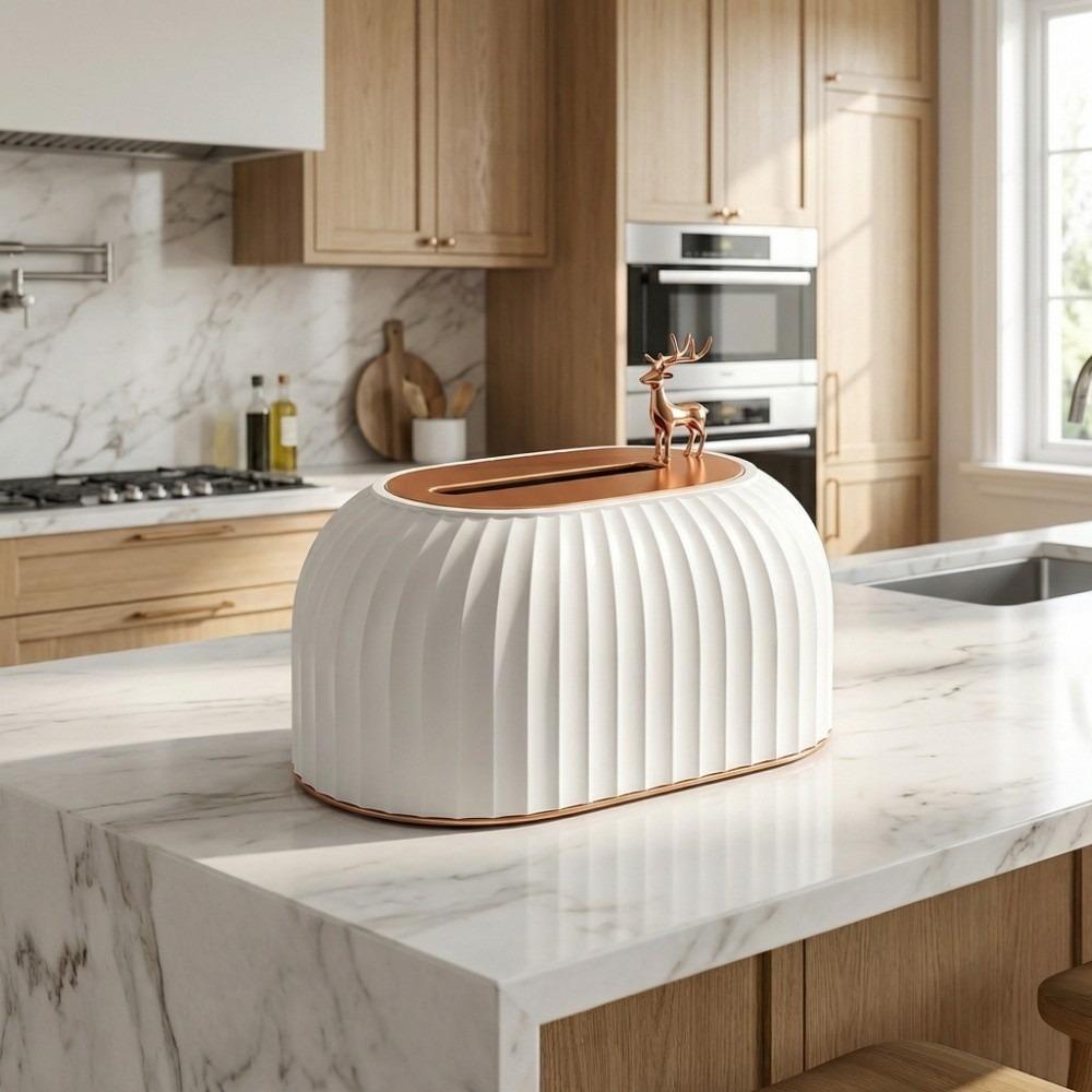 Light Luxury Tissue Box Spring Loaded Napkin Organizer Stylish Desktop Holder Home Use