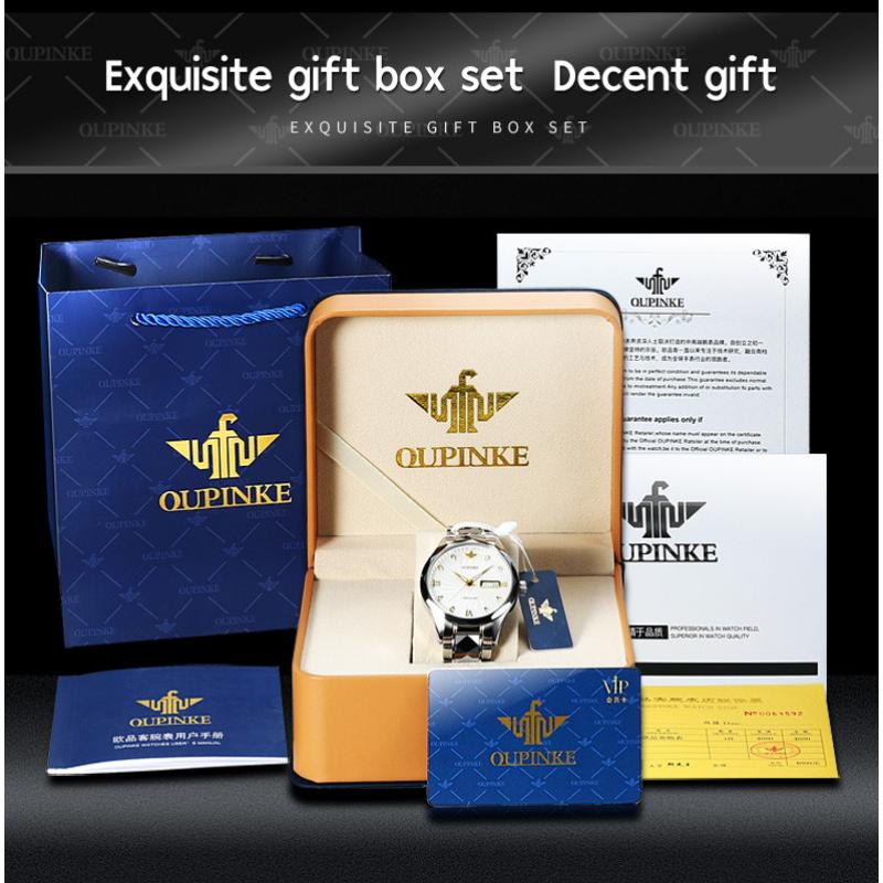 OUPINKE New Business and Leisure Ladies Watch Fully Automatic Mechanical Watch Waterproof Diamond Inlaid High-end Watch
