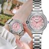 Женские модные часы 2025 Роскошные известные из нержавеющей стали Аналоговые кварцевые часы Женские наручные часы Розовые часы