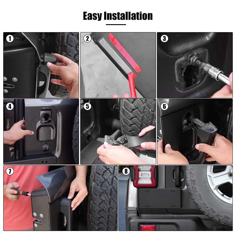 Car Rear Tailgate Handle License Plate Holder Bracket Aluminium Alloy Mounting Fit For Jeep Wrangler JL 2018 Up Exterior Accessories