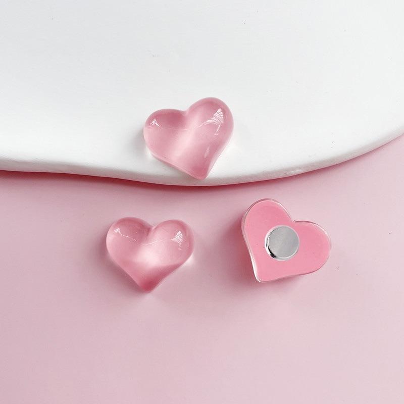 5Pcs Cute Heart-shaped Fridge Magnets 3D Three-dimensional Crystal Love Refrigerator Magnetic Stickers Creative Home DIY Decor