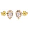 Les Trésors De Lily [R3503] - 'Sissi' Gold Plated Earrings, White Gold - 8x6 Mm