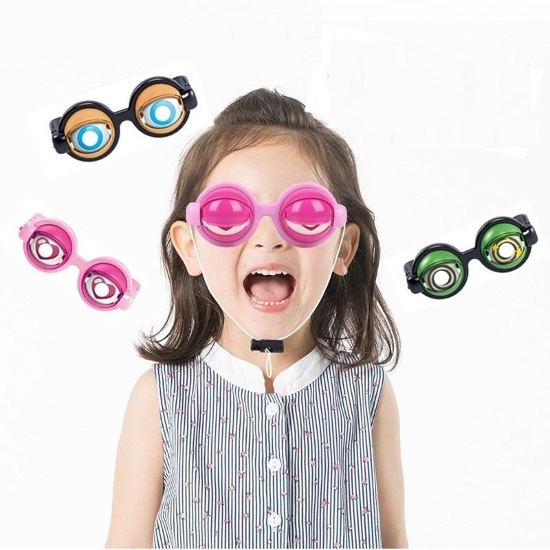 Kids Childrens Funny Prank Glasses For Adult Crazy Blink Eyewear Big Frog Eye Plastic Toy Accessories Halloween Props Christmas Gift Presents