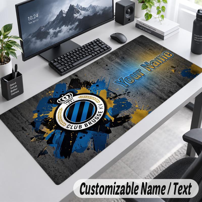 Custom Name Text Mouse Pad Club Brugge FC Personalized Desk Pad For Work And Gaming