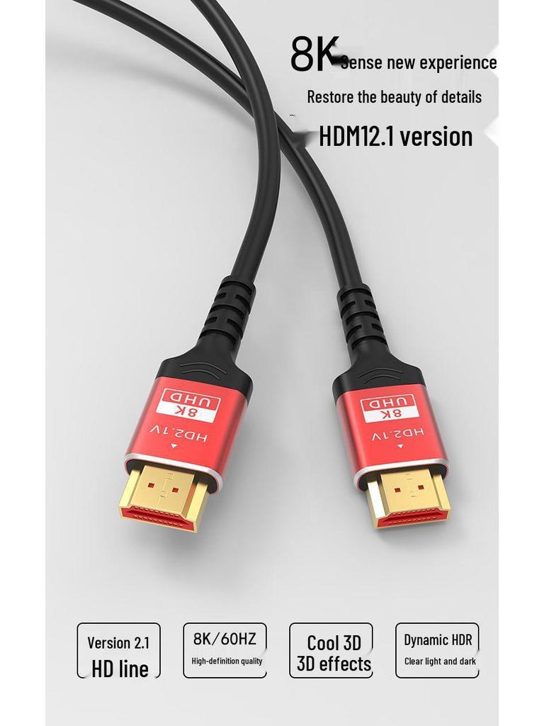 8K HDMI Cable for TV, Monitor, Projector, and Computer