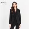 Tailored Long Double Peak Top and Bottom Sold Job Winter [VOZZA] Jacket, Women's Suit, Blazer, Women's, Sleeve, Button, Lapel, Lined, Plain,