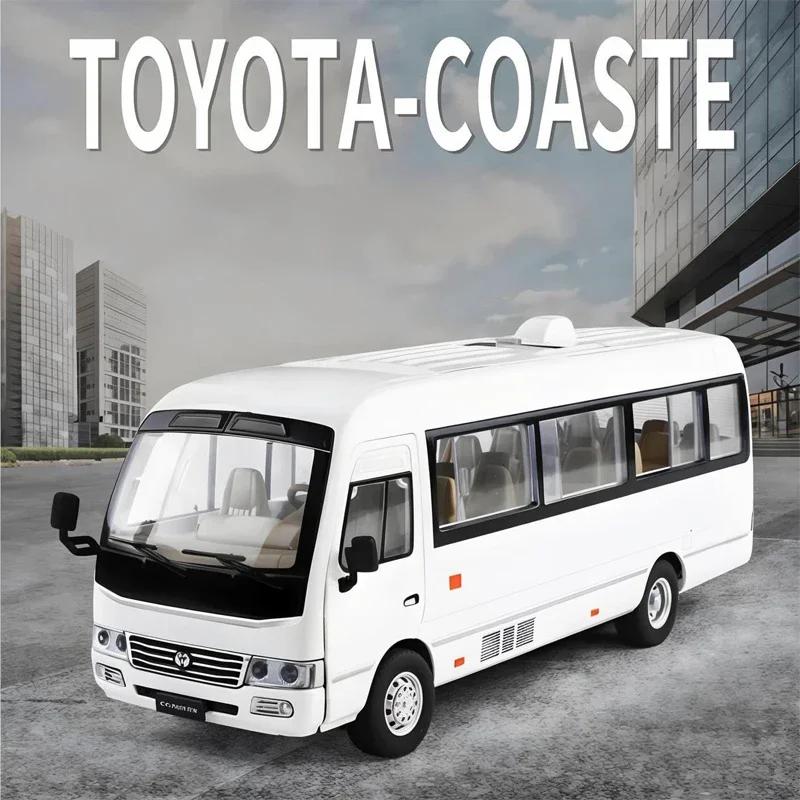 1/24 Toyota Coaster Средний Бизнес Автобус Литой Сплав Модель Машины Моделирование Бутик Книжный Шкаф Украшения Модный Орнамент Подарок Мальчик