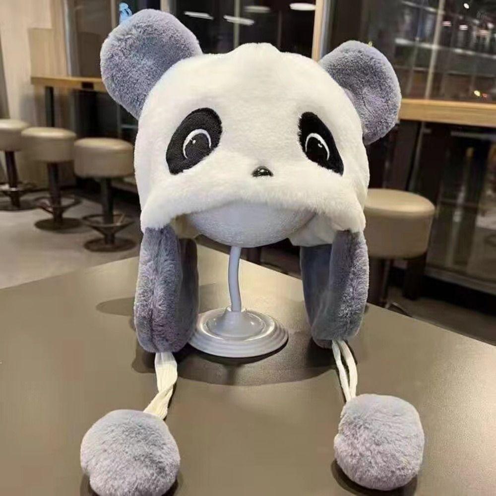 Cute Cartoon Panda Plush Hat Windproof Ear Protection Hat Trend Beanies Cap for Children