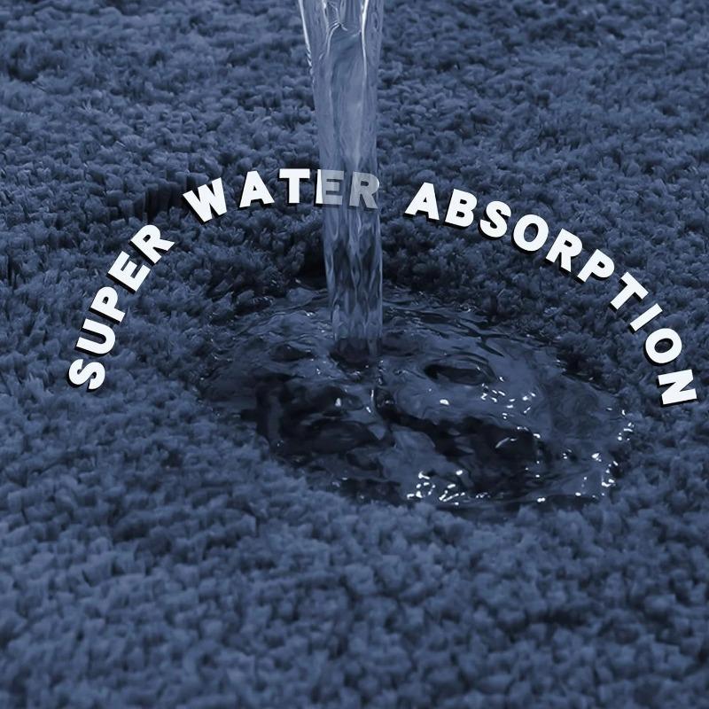 Водопоглощающий противоскользящий коврик для ванной комнаты, утолщенный ковер для ванной комнаты, ковер с длинным ворсом, прочный коврик для унитаза, пригодный для машинной стирки