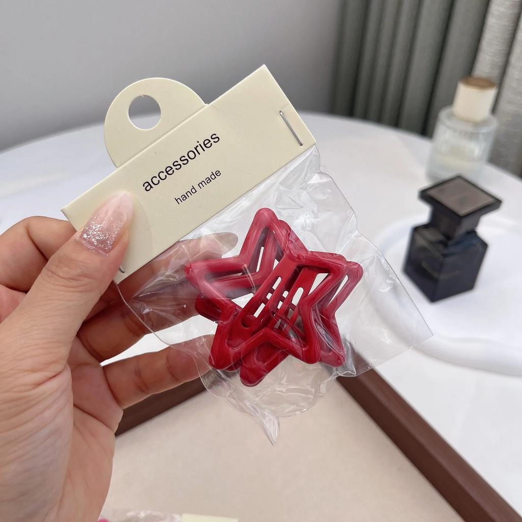 5 шт., шпильки-невидимки для девочек в виде звездочек конфетного цвета, крутые металлические заколки для волос в виде пентаграммы для девочек, аксессуары для головных уборов в стиле Харадзюку