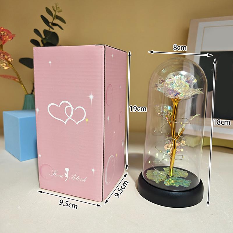 1 комплект светодиодных свадебных роз Galaxy Rose Decor Искусственные цветы светодиодные красные розы подарок на День святого Валентина Роза в акриловой подставке
