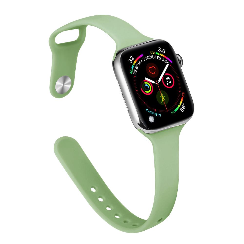 Ремешок для Apple Watch Band 40 мм, 44 мм, 45 мм, 41 мм, 38 мм, 42 мм, спортивный тонкий силиконовый браслет correa iWatch Series 8 Ultra 2 SE 7 6 3 9