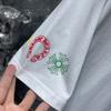 8505 CHROME HEARTS 2025 Летняя новая высококачественная хлопковая свободная футболка с круглым вырезом большого размера для мужчин и женщин, парная футболка