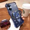 Чехол для O X8 Pro Max Модный Электрооplated Ободок ТПУ Магнитный Держатель Чехол Для MI O X8 Pro Защитная Пленка для Объектива