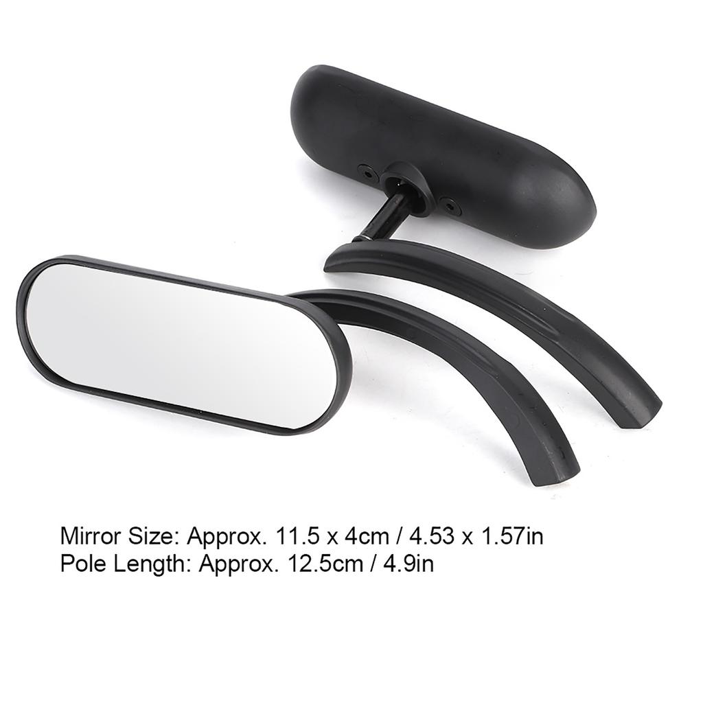 2Pcs Motorcycle Black Mini Oval Rear View Mirror for Honda Shadow 600 750 1100 ACE