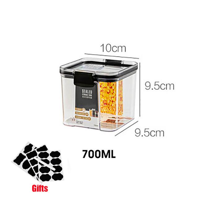 Контейнеры для хранения продуктов, пластиковые банки, герметичные банки, кухонный ящик для хранения, прозрачный контейнер для лапши, специй, круп, органайзер