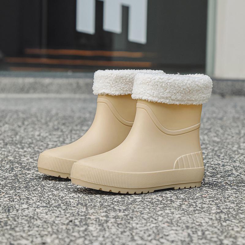 Women's Non-Slip Mid-Calf Japanese Rain Boots - Fashionable Waterproof Outerwear Shoes