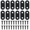 12PCS Stainless Steel Straight Brace Black Straight Metal Brackets For Furniture