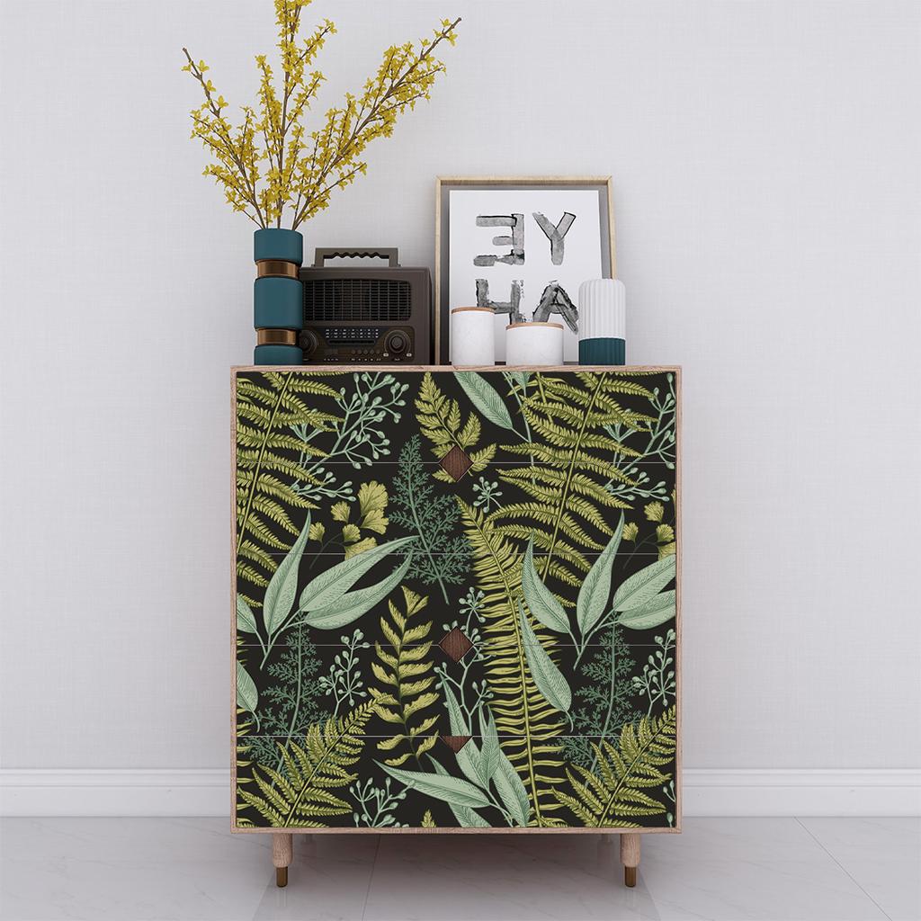 Green Leaf Wallpaper Leaves Peel And Stick Wallpaper Self-Adhesive Removable Contact Paper For Wall Covering Shelf Drawer Line