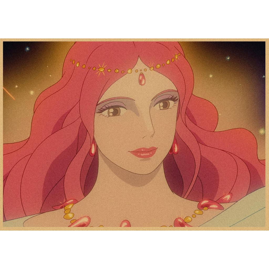Ponyo on the Cliff Retro Anime Poster - Vintage Kraft Paper Wall Art