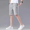 Мужские летние повседневные шорты с эластичным шнурком на талии, прямые широкие шорты с карманами, дизайнерские однотонные спортивные шорты из ледяного шелка