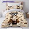 Dog&Bone Pattern Bedding Quilt Set Quilt Cover Pillowcase Home Decoration Birthday Gift (1 * duvet cover + 2 * pillowcase, without core)