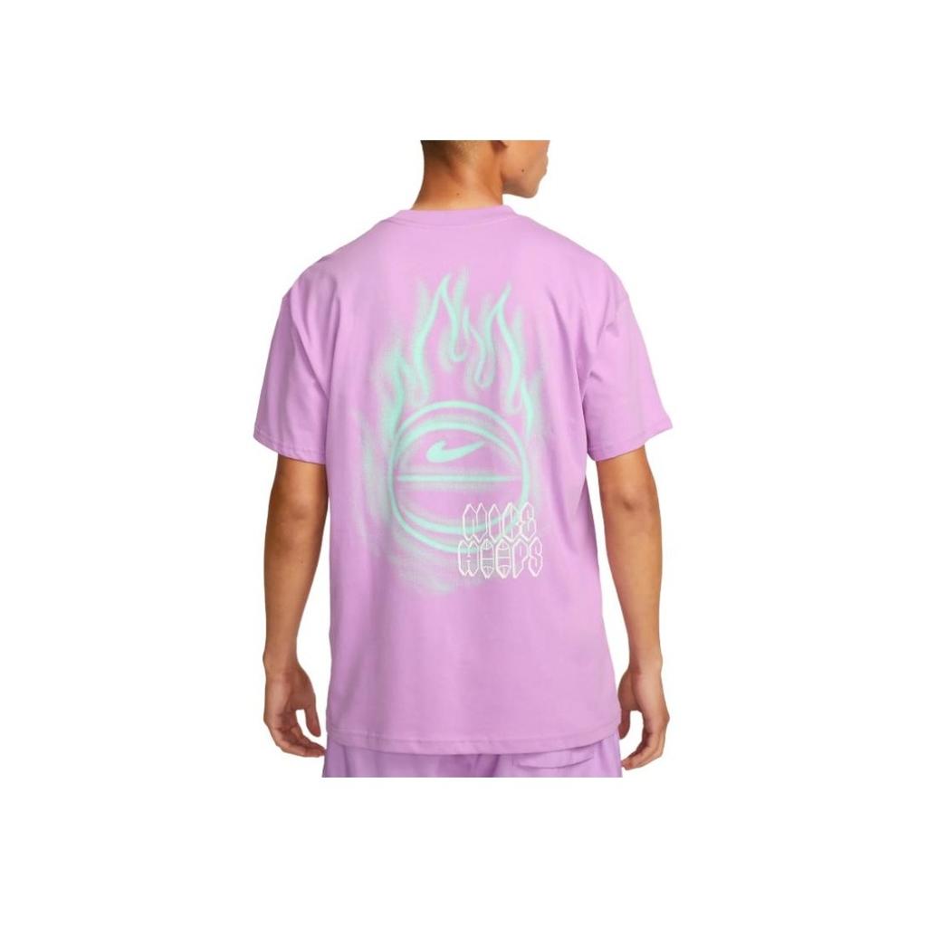 Nike Повседневная спортивная футболка с баскетбольным принтом и коротким рукавом, мужские топы розового цвета FJ2324-532