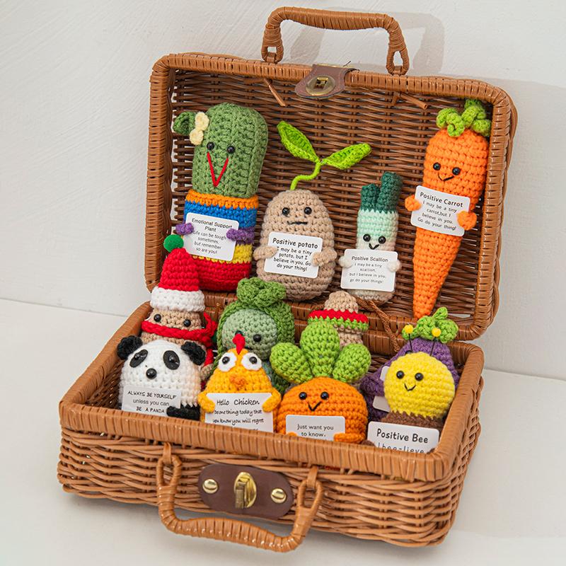 Positive Potato Ornament Desk Accessories Offices Accessories Desktop Decoration Crochet Fruits Vegetables Christmas Gift