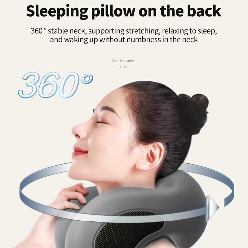 Multifunction U-Shaped Sponge Core Neck Pillow Slow Rebound Soft Travel Pillow For Sleeping Cervical Health Massage Nap Pillows