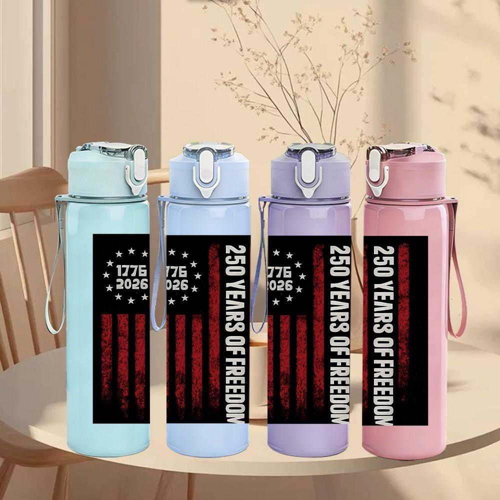 1PC 20 Years Of Freedom Book 750ml Color Plastic Sports Water Bottle Leakproof Flip Straw Lid Suitable for Sports Office Home Use