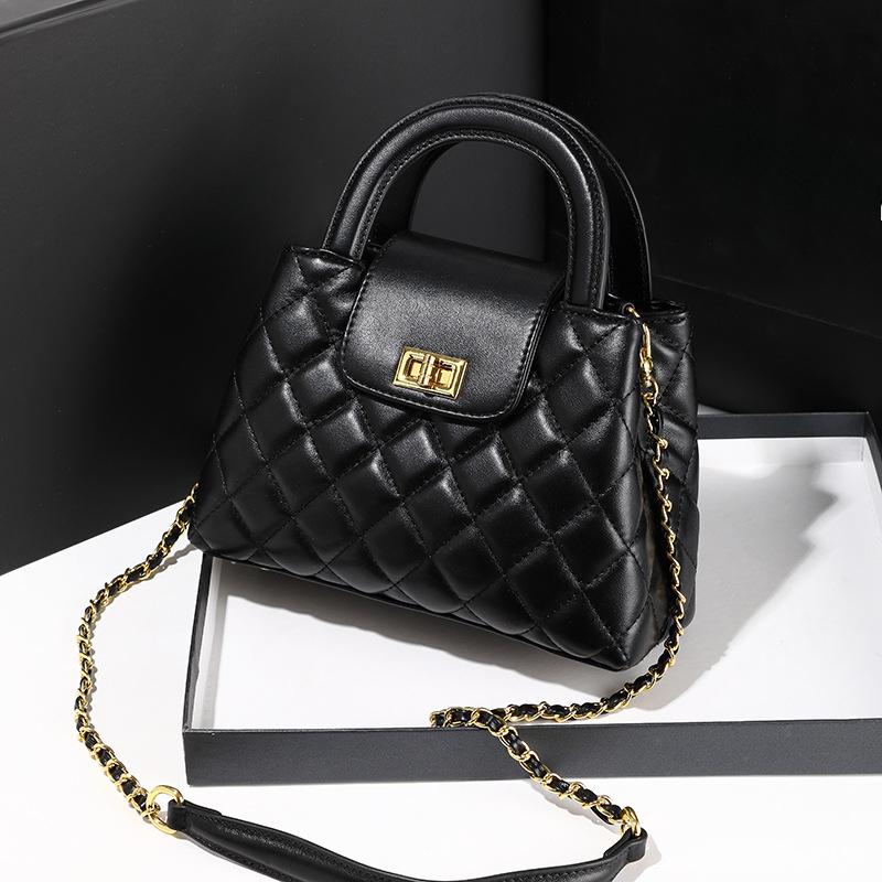 Summer New Retro Chain Diamond Bag Lock Versatile Small Square Bag Crossbody Bag Commuting Women's Bag