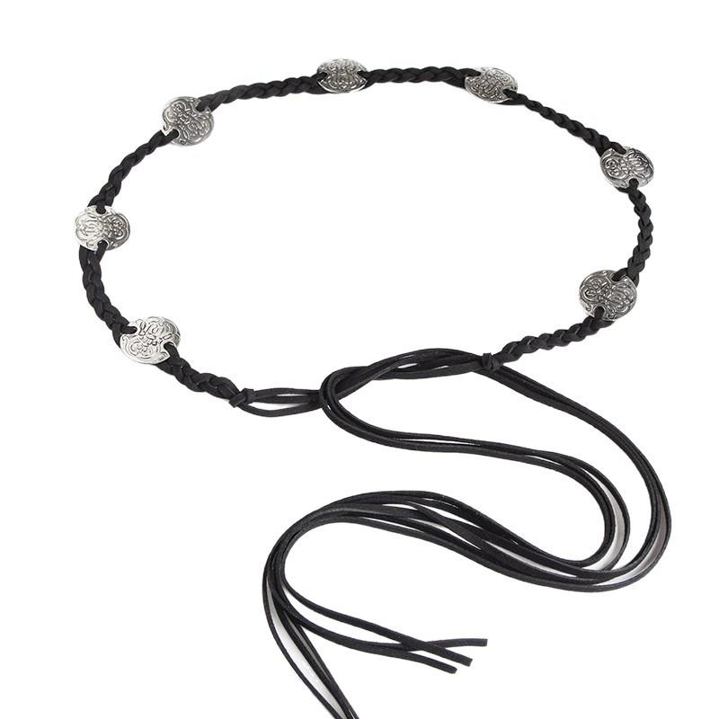 Богемный Этнический Пояс Аксессуары Изысканный Ретро Коричневый Праздничное Украшение с Юбкой Женская Поясная Веревка