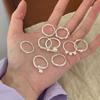Уникальное геометрическое кольцо с жемчугом любви для женщин Высококачественная медь Регулируемый дизайн Стильные цвета для каждого случая