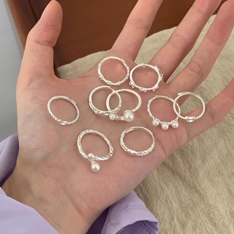 Уникальное геометрическое кольцо с жемчугом любви для женщин Высококачественная медь Регулируемый дизайн Стильные цвета для каждого случая