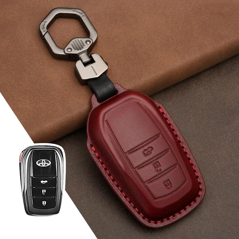 Кожаный чехол-брелок для ключей для Toyota Camry Corolla FJ Land Cruiser RAV4 Prius Sienna Prado CHR Avalon GT86 Защитный брелок