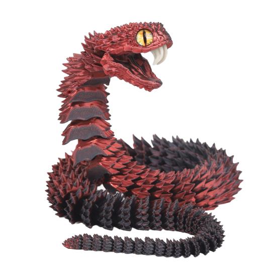 3D-печатная шарнирная змея, гибкая змея, украшение с зубами, игрушка для снятия стресса с домашнего питомца, декор для домашнего офиса