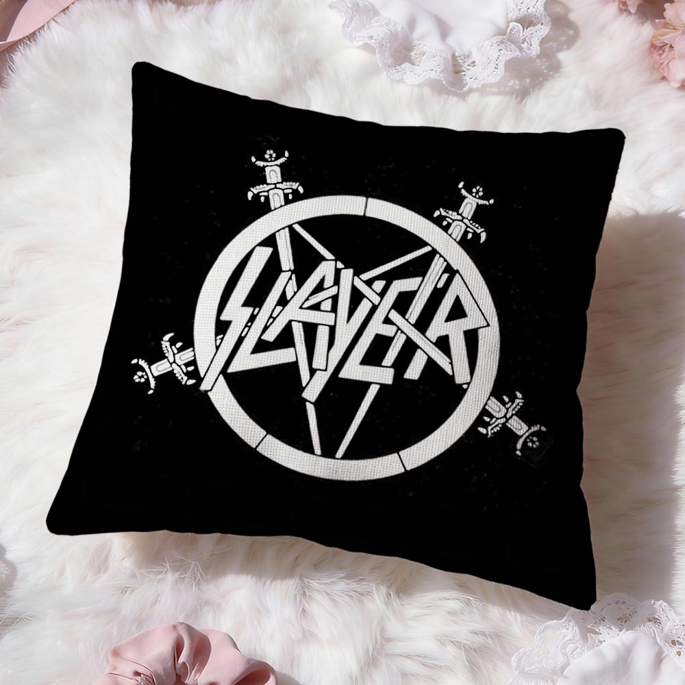Подушка с чехлом для группы Heavy Metal S-Slayer Премиум-комфорт Двусторонний чехол для подушки - Дизайн «Два в одном» для любой комнаты и салона автомобиля